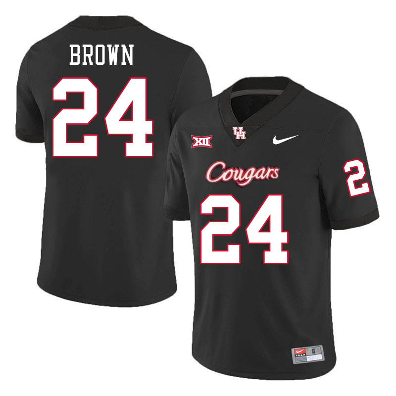 Wrook Brown Houston Cougars Jersey,Houston Cougars #24 Wrook Brown Jersey Youth College Uniforms-Bla